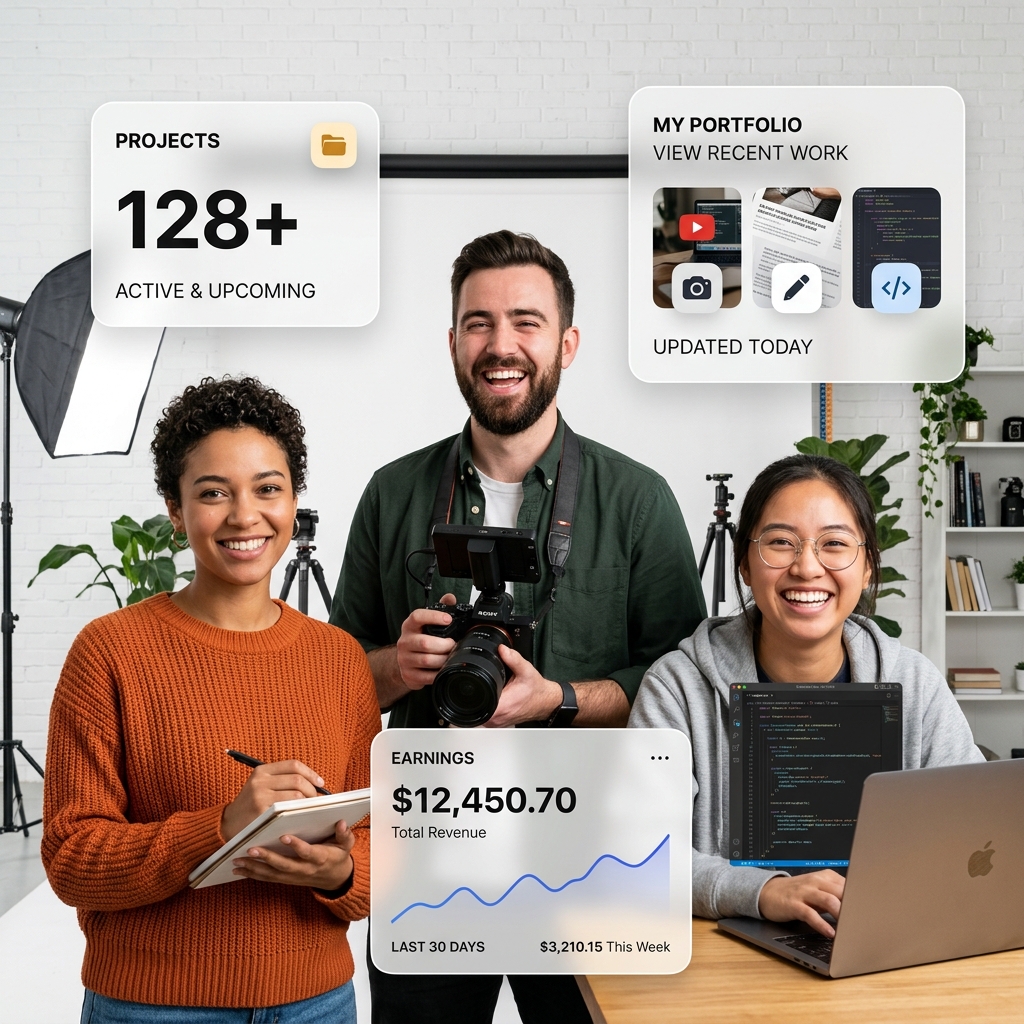 SocialFoot Creators Portfolio Earnings Collage